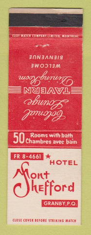 Matchbook Cover - Hotel Mont Shefford Granby QC WEAR #1