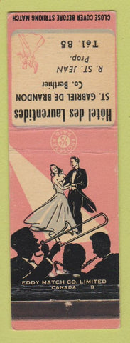 Matchbook Cover - Hotel des Laurentides St Bagriel de Brandon Berthier QC WEAR
