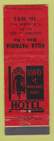 Matchbook Cover - Villa Patricia Gascons QC hotel CREASES