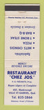Matchbook Cover - Restaurant Chez Jos Ville St Gabriel QC