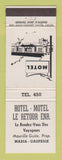 Matchbook Cover - Hotel Motel Le Retour Maria Gaspesie QC