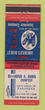 Matchbook Cover - Raymond Dorn Insurance Pasadena CA