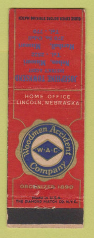 Matchbook Cover Woodmen Accident Insurance Josephine Townsend Nelson Marshall MO