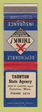 Matchbook Cover - Taunton State Insurance MN John Canton WEAR