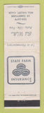 Matchbook Cover - State Farm Insurance Bob Walker Mill Valley CA WEAR
