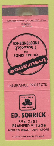Matchbook Cover State Farm Insurance Ed Sorrick Brainerd Village Chattanooga? TN