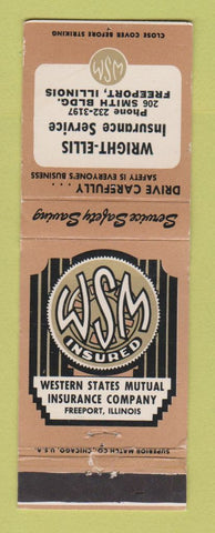 Matchbook Cover - Wright Ellis Insurance Freeport IL WEAR