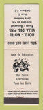 Matchbook Cover - Hotel Motel Villa Des Pins Beauce QC WEAR