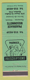 Matchbook Cover - Pharmacie Bissonnetti Quebec QC drugs WEAR