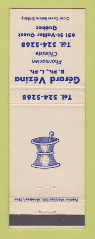 Matchbook Cover - Gerard Vezina Drug Store Quebec QC