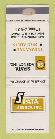 Matchbook Cover - Spata Insurance Agency New York City WEAR