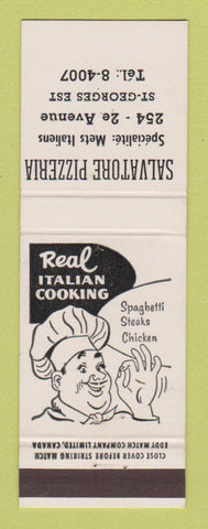 Matchbook Cover - Salvatore Pizza St Georges Est QC