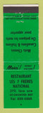 Matchbook Cover - Restaurant Les 7 Freres National St Georges Est QC WEAR