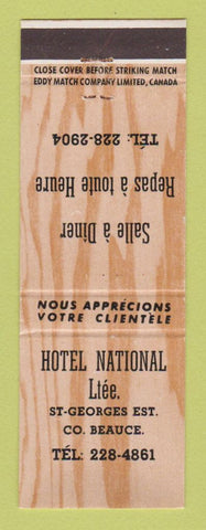 Matchbook Cover - Hotel National St Georges Est QC