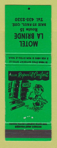 Matchbook Cover - Motel La Brinde Baie St Paul QC GREEN