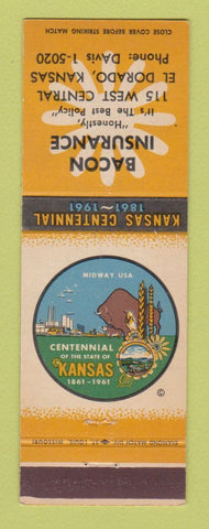 Matchbook Cover - Bacon Isnurance El Dorado KS 1961