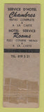 Matchbook Cover - Hotel Deluxe Grill Lavaltrie QC WORN