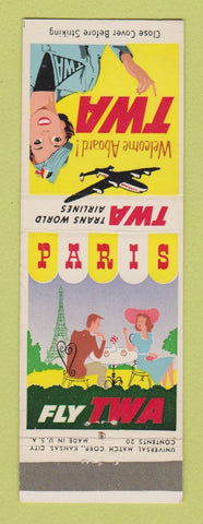 Matchbook Cover - TWA Airlines Paris France