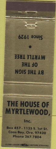 Matchbook Cover - House of Myrtlewood Coos Bay OR