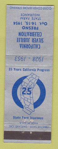 Matchbook Cover - California Silver Jubilee 1954 Fresno CA State Farm Insurance