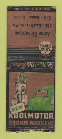 Matchbook Cover - Cities oil gas Amos Richardson Nevada MO BOBTAIL WEAR
