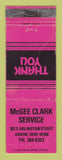 Matchbook Cover - McGee Clark oil gas Akron OH WORN