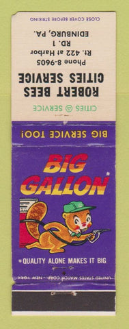 Matchbook Cover - Cities oil gas Robert Bees Edinburg PA WEAR