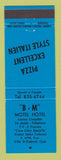 Matchbook Cover - BM Motel Ville St Gabriel QC pizza BLUE