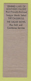 Matchbook Cover - Southern Pacific Railroad Streamlined Daylights WEAR