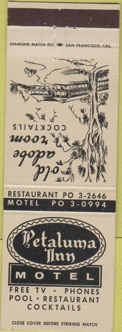 Matchbook Cover - Petaluma Inn Old Adobe Petaluma CA