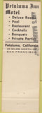 Matchbook Cover - Petaluma Inn Old Adobe Petaluma CA