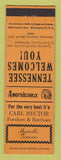 Matchbook Cover - Carl Rector Furniture Huntsville TN Perkins Americana ORANGE