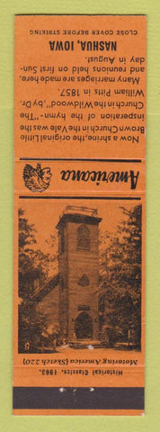 Matchbook Cover - Little Brown Church Nashua IA Perkins Americana ORANGE