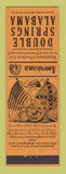 Matchbook Cover - Freestone Double Springs AL Civil War Perkins Americana ORANGE