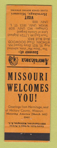 Matchbook Cover - Hermitage MO Perkins Americana ORANGE