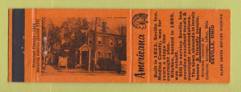 Matchbook Cover - Seville Inn OH Perkins Americana ORANGE