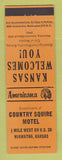 Matchbook Cover - Country Squire Motel Hiawatha KS Perkins Americana ORANGE
