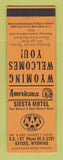 Matchbook Cover - Siesta Motel Kaycee WY WEAR Perkins Americana ORANGE