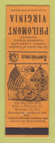 Matchbook Cover - Philomont VA Civil War Perkins Americana ORANGE