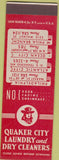 Matchbook Cover - Quaker City Dry Cleaners Atlantic City NJ