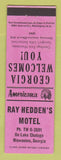 Matchbook Cover - Ray Hedden's Motel Hiawassee GA Perkins Americana PINK