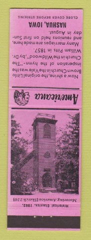 Matchbook Cover - Little Brown Church Nashua IA Perkins Americana PINK