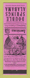 Matchbook Cover - Cafe Double Springs AL Civil War Perkins Americana PINK