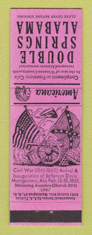 Matchbook Cover - Cafe Double Springs AL Civil War Perkins Americana PINK