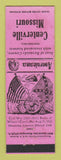 Matchbook Cover - Centerville MO Civil War Perkins Americana PINK