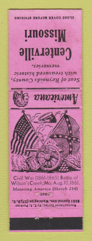 Matchbook Cover - Centerville MO Civil War Perkins Americana PINK