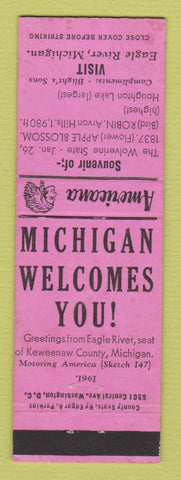 Matchbook Cover - Blight's Sons Eagle River MI Perkins Americana PINK