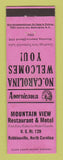 Matchbook Cover - Mountain View Motel Robbinsville NC Perkins Americana PINK