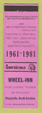 Matchbook Cover - Wheel Inn Hayesville NC 1961 Perkins Americana PINK