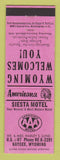 Matchbook Cover - Siesta Motel Kaycee WY Perkins Americana PINK